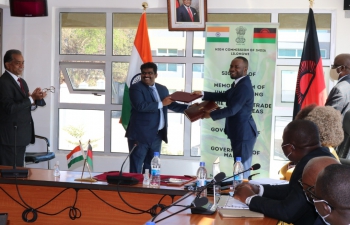 Signing of MoU between Government of India and Government of Malawi On the Cooperation In the Field of Trade of Tur (Pigeon Peas)